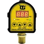 GamaTech Pressure Switch for Water Pump and Air Pump, Digital Adjustable Pressure Controller, 220V, 0-145 psi, 1/2" male NPT