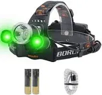 BORUiT RJ-3000 LED Headlamp,3 Modes White and LED Headlight Rechargeable 5000 Lumens Head