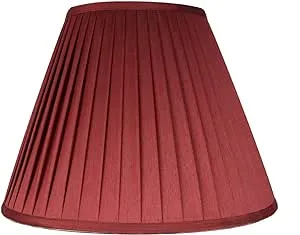 Urbanest Softback Empire Side Pleat Lampshade, Faux Silk, 8x16x11", Burgundy, Spider