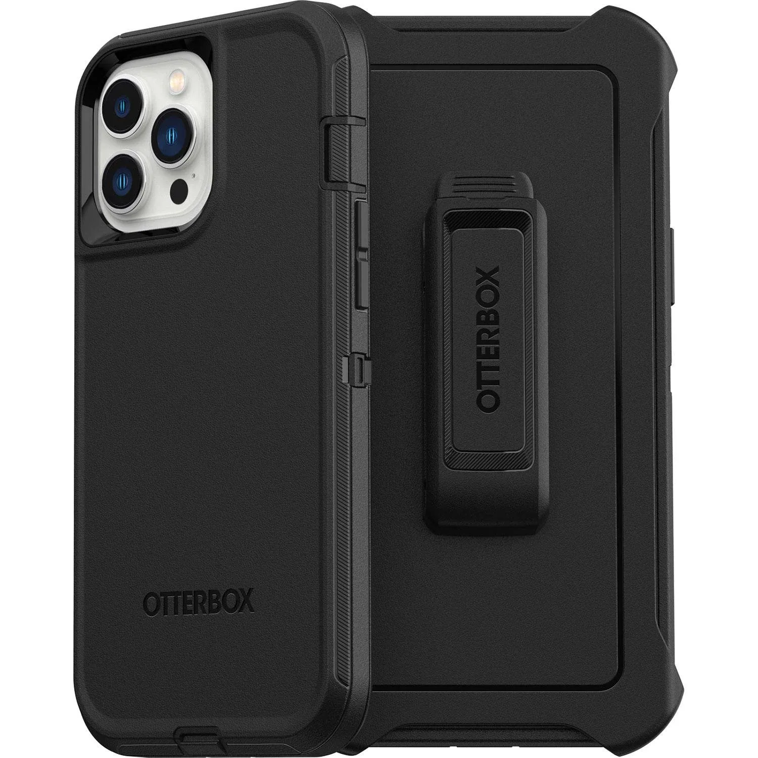 OtterBox Defender Series Screenless Edition Case for iPhone 13 Pro Max & iPhone 12 Pro Max Only - Holster Clip Included - Non-Retail Packaging - Black