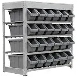 King's Rack 4-Tier Metal Organizer Shelving Rack with 24 Bins