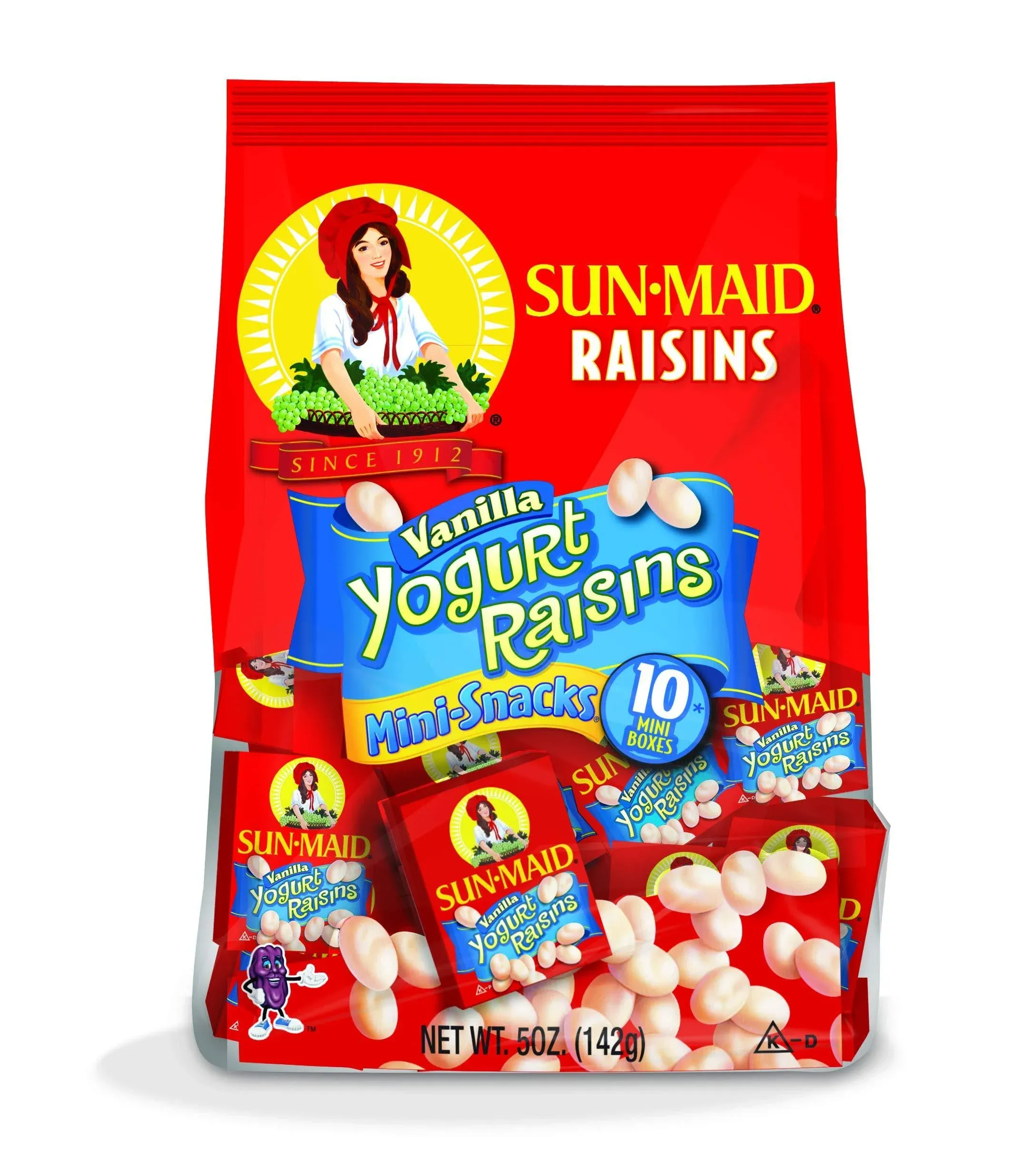 Sun-Maid Yogurt Flavored Raisins Mini-Snacks Vanilla 10 Mini-Boxes 5 oz (142 g)