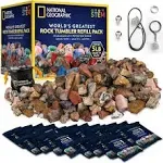 National Geographic Rock Tumbler Refill Kit - 5 lb. Mix of Rocks for Tumbling and Rough Gemstones - Rock Tumbler Supplies Include Rock Tumbler Grit