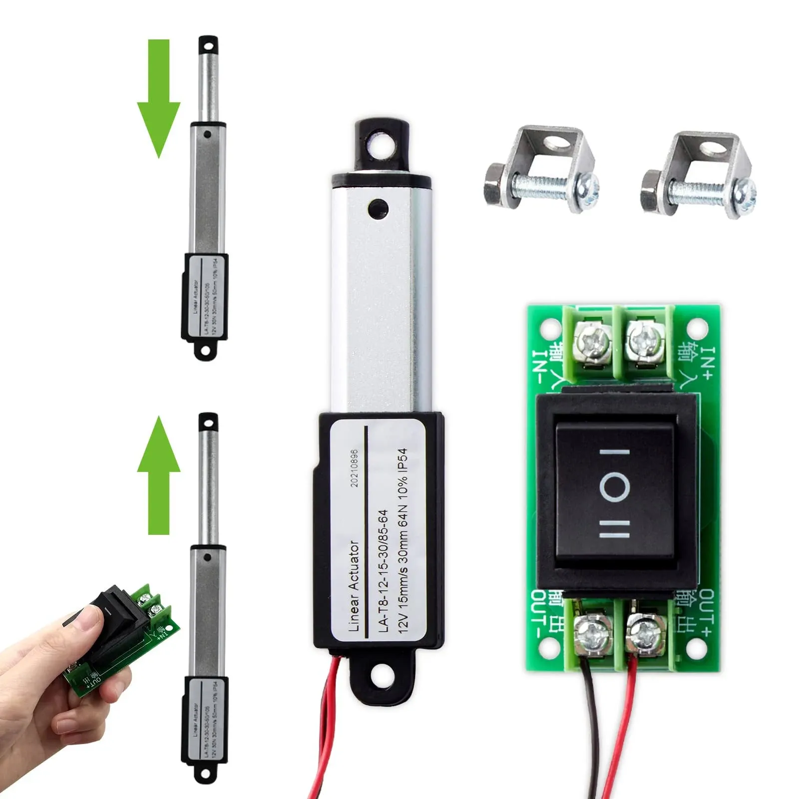 Micro Linear Actuator with Switch Controller, 2 Stroke Small Electric Motion