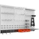 TORACK 109pcs Pegboard Wall Organizer 4 ft. Garage Metal Pegboard Standard Utility Tool Storage Kit w/Toolboard Hooks & Peg Locks Accessories, Wall