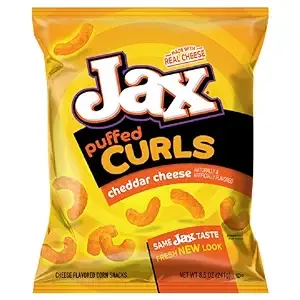 Bachman Jax Cheddar Cheese Puffed Curls 8.5 Oz Bags (3 Bags)