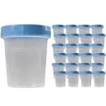 Vakly Specimen Cups with Leak Proof Screw On Lids 4oz [Pack of 50] Clear Non Sterile Urine Sample Jars Containers for Safe