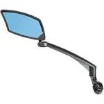 BriskMore Handlebar Bike Mirror, Anti-Glare Blue Convex Glass Lens for Flat Handlebars, Scratch Resistant, Ajustable and Rotatable Safe Rearview