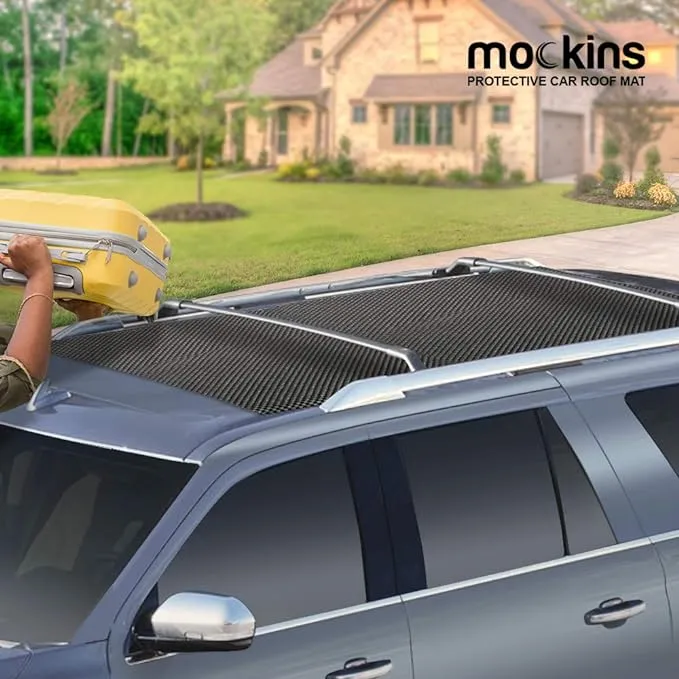 Mockins 60" X 40" Protective Car Roof Mat for Any Car Roof Storage Cargo Bags with A Strong Grip and Extra Cushioning The Car Roof Pad Can Be Used On Your Car and SUV Or Truck