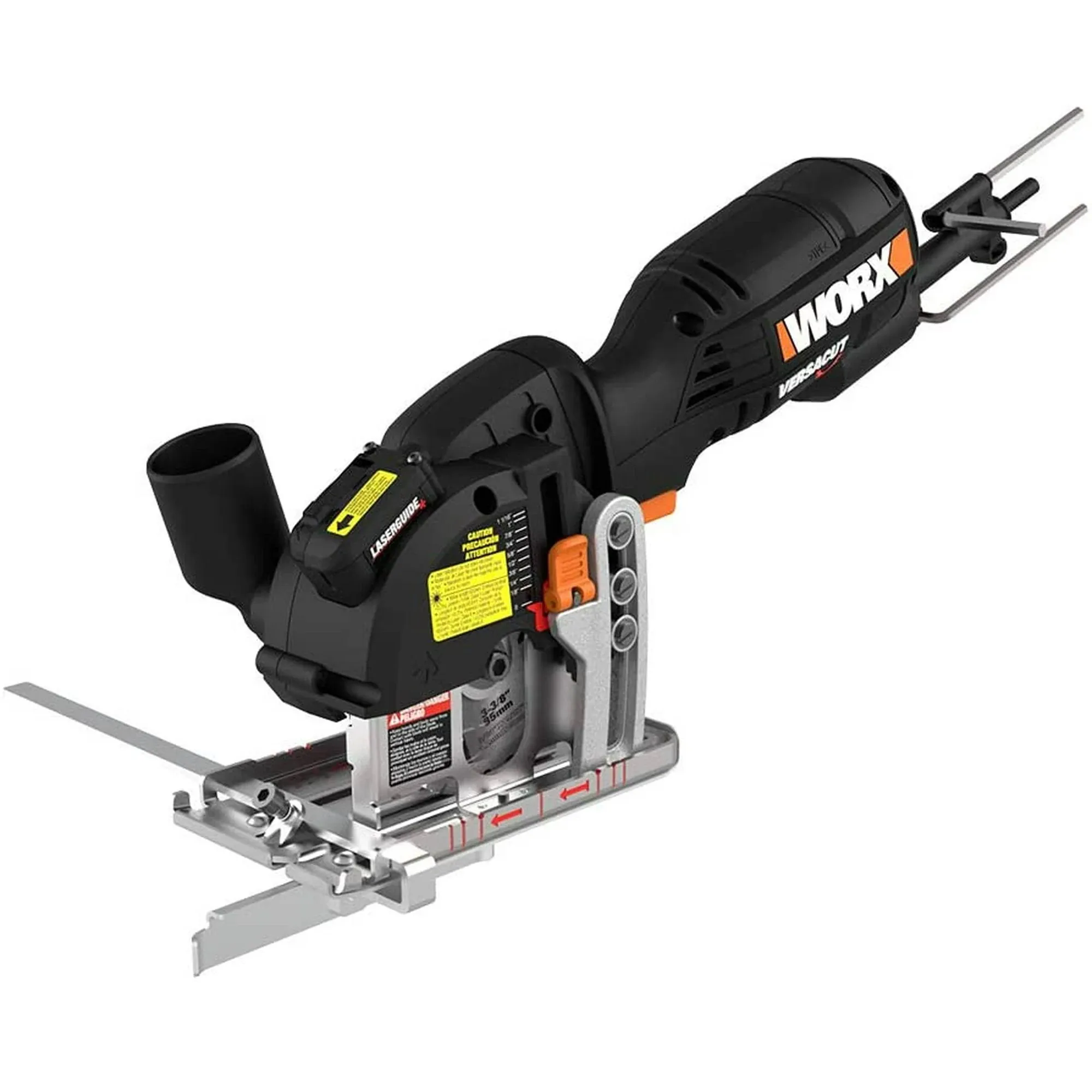 Worx WX420L 3 Amp Versacut 3-3/8" Electric Compact Circular Saw with Laser Guide Technology