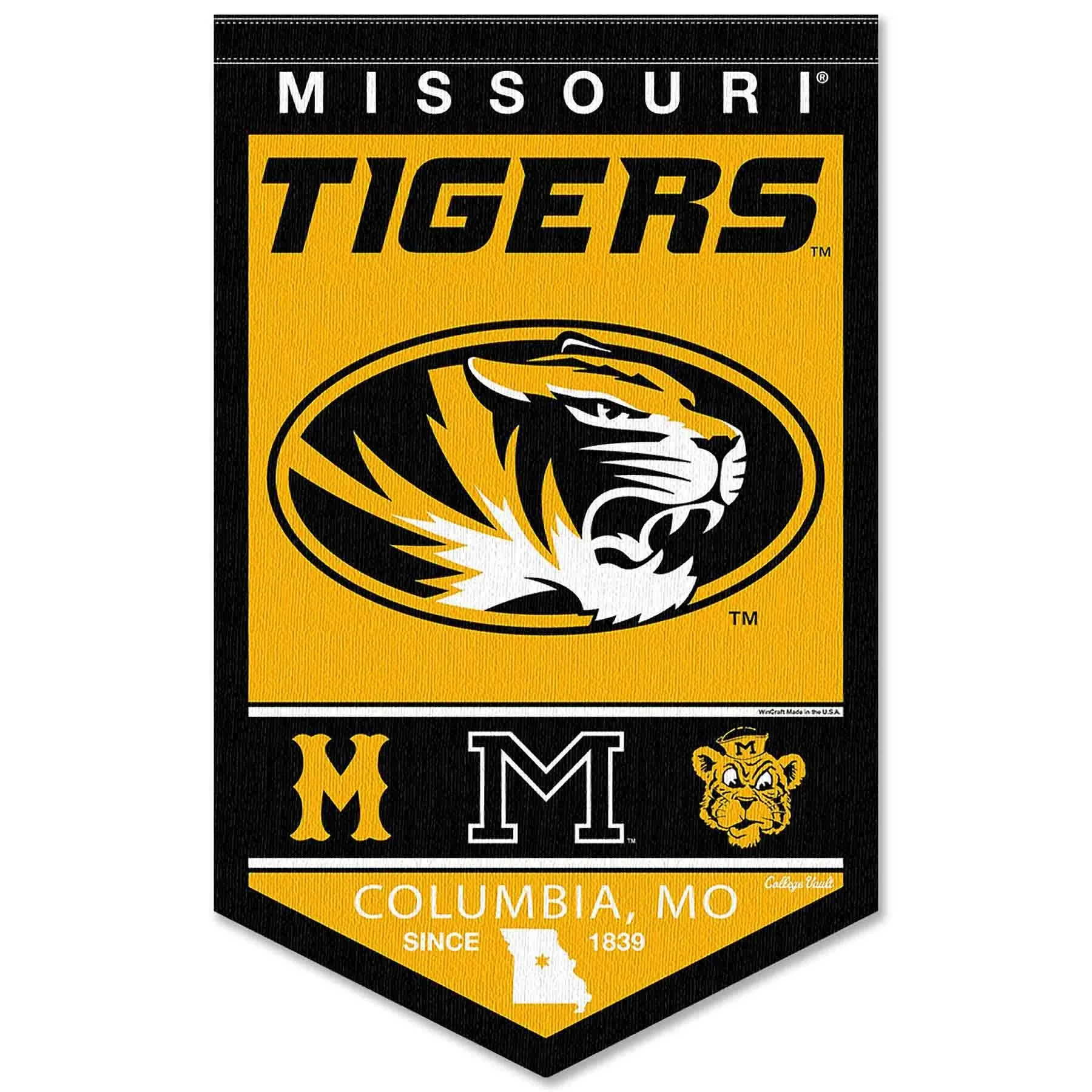 Missouri Tigers Heritage Logo History Banner Pennant