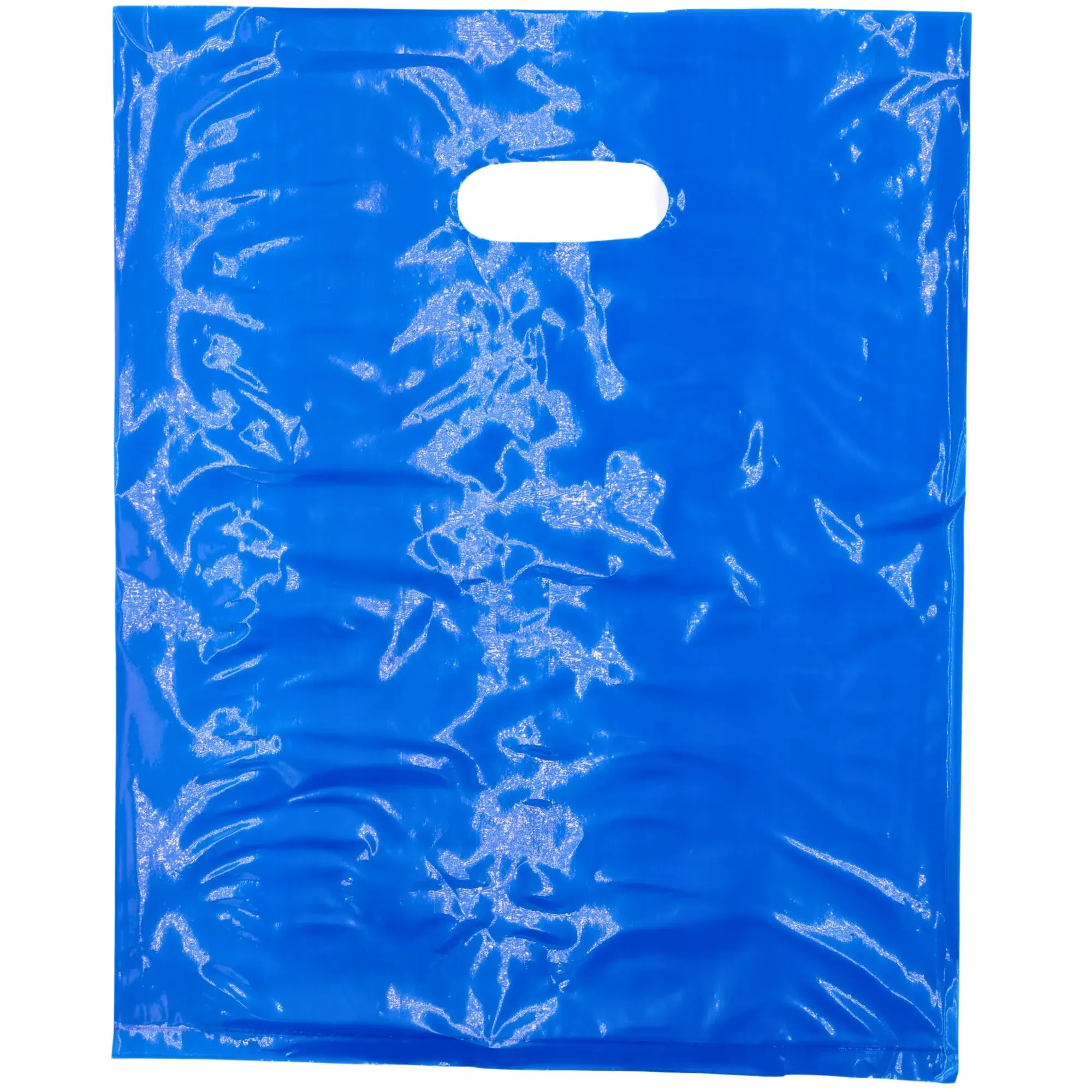 LDPE Die Cut Merchandies Bags - 12"x15" - 500 Bags - 1.5 mil - Blue - 1215DCBLUE - AssurePak