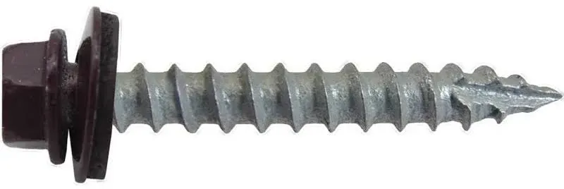 #14 Metal Roofing SCREWS(250) Screws x 1-1/2" Burgundy Hex Washer Head Sheet Metal Roof Screw. Self Starting/self Tapping Metal to Wood with EPDM