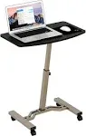 SHW Height Adjustable Mobile Laptop Stand Desk Rolling Cart