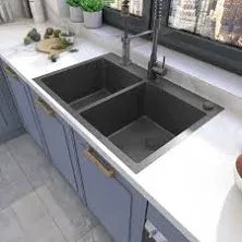 Sinber HT3322D-BW 33" x 22" Drop In Double Bowl Kitchen Sink