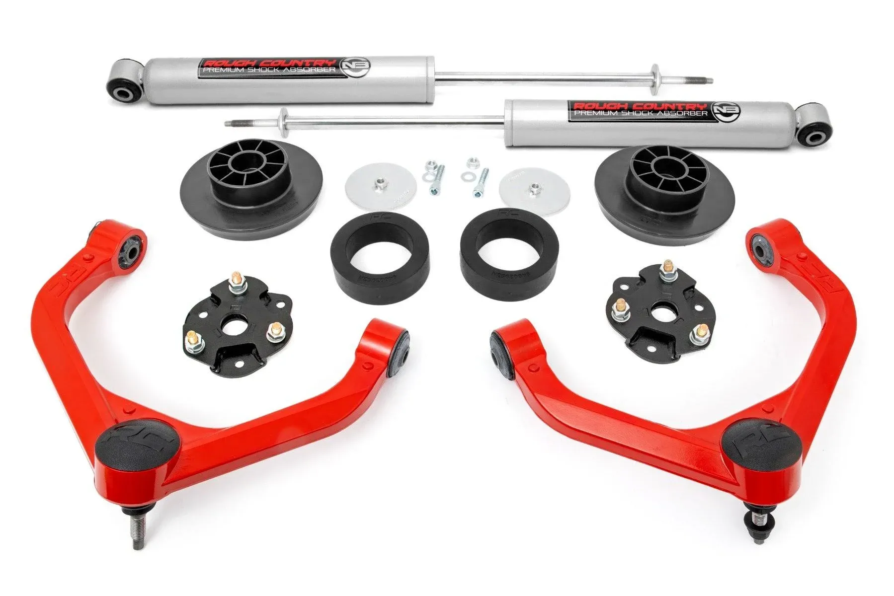 Rough Country 3.5&#034; Lift Kit w/N3 Shocks for 2019-2024 Ram 1500 4WD - 31430RED