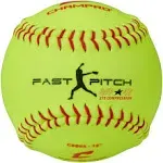 Champro ASA Game Fastpitch Softball, Optic Yellow, 12" - 12 count