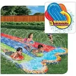 Banzai Triple Racer 16 Ft Water Slide-with 3 bodyboards included, Multicolor