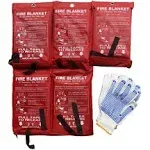 5X Fire Blanket Fire Suppression Blanket | Fiberglass Fire Blankets Emergency for People Flame Retardant Fireproof Survival Safety Kitchen Fireplace