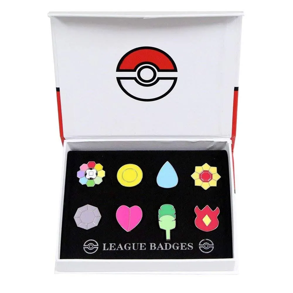 CHAOZI0 8Pcs Pocket Monsters Gym Badges Collection Gift Box