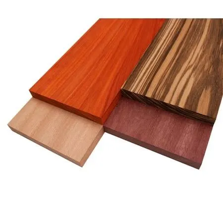 Imported Exotic Hardwood Variety Pack - Zebrawood, Purpleheart, Padauk, Okoume ...