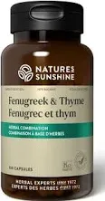 Nature&#039;s Sunshine Fenugreek &amp; Thyme, 100 Capsules, Kosher | Supports the Respira