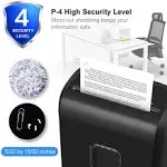 Bonsaii C234-A P-4 High Security Portable 6 Sheet Micro Cut Paper Shredder Bin