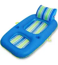 63&#034; Inflatable Pool Lounger Float Water Lounge with Headres Pool Raft