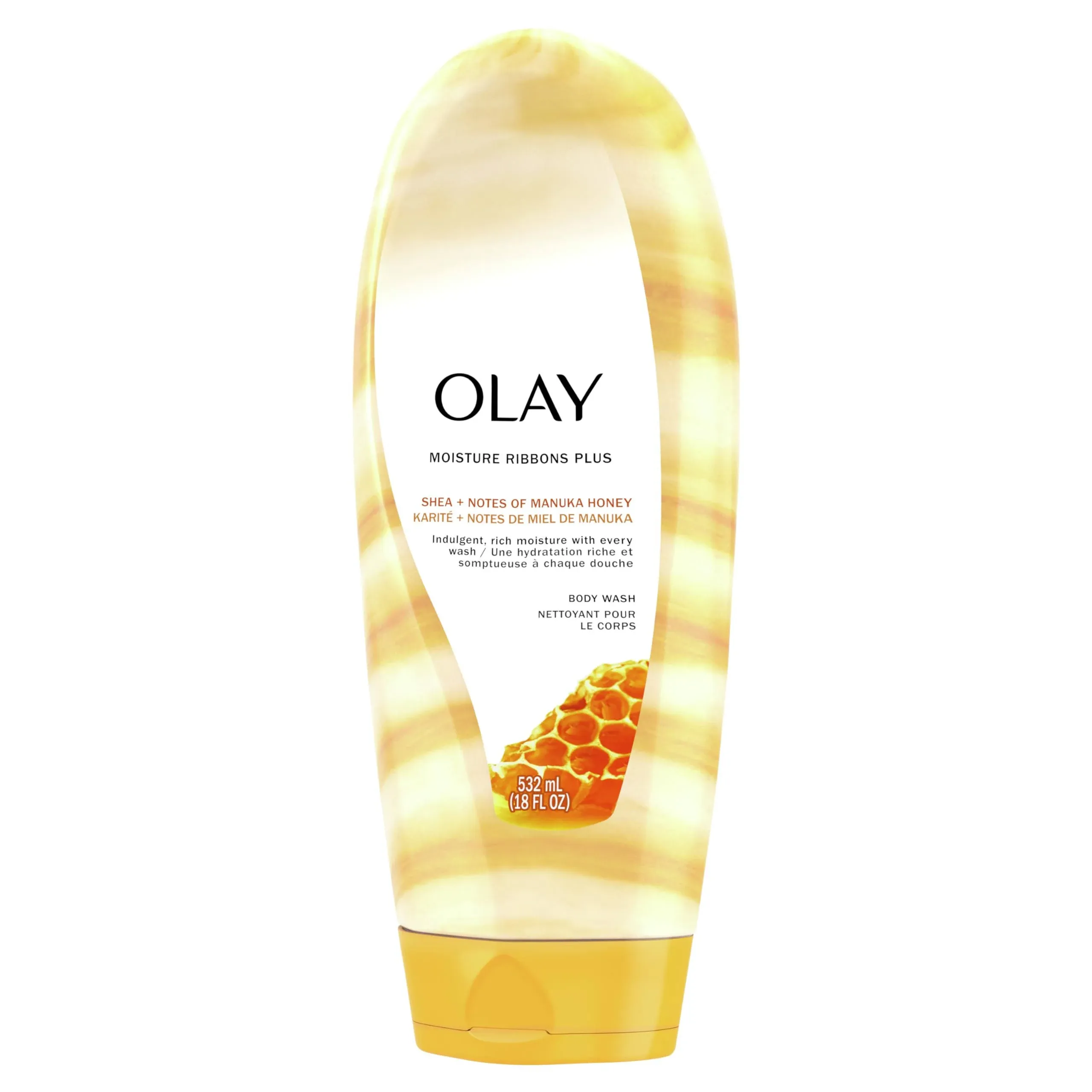 Olay Moisture Ribbons Plus Shea + Manuka Honey Body Wash, 18 oz