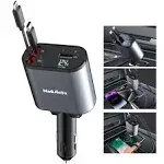 4 in 1 Retractable Car Charger, USB C Fast Charging Adapter[Max80W] with Lightning Cable&Dual Charge Port Compatible with iPhone 16/15/14/13/12/11 Pro Max Plus/iPad/AirPods,Galaxy,Google