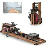 JOROTO Water Rowing Machine for Home Use Oak Wood Foldable Rower Machine 330lbs Weight Capacity with Bluetooth Monitor