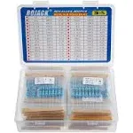 Bojack 300 Pcs 30 Values Resistor Kit 1 Ohm - 1m Ohm with 1% 2W Metal Film Resistors Assortment