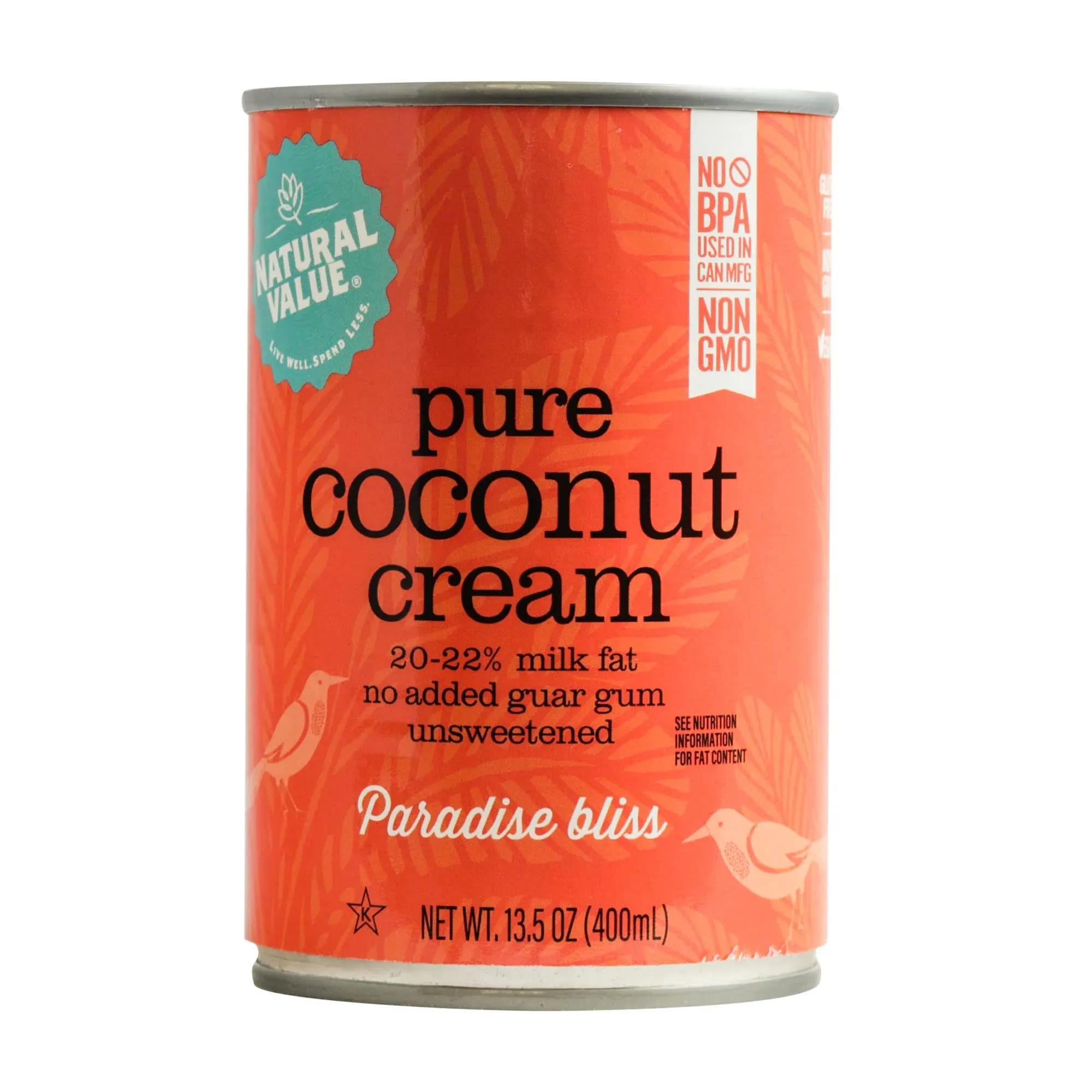 Natural Value Pure Coconut Cream, 13.5 Ounce, (Pack of 12)