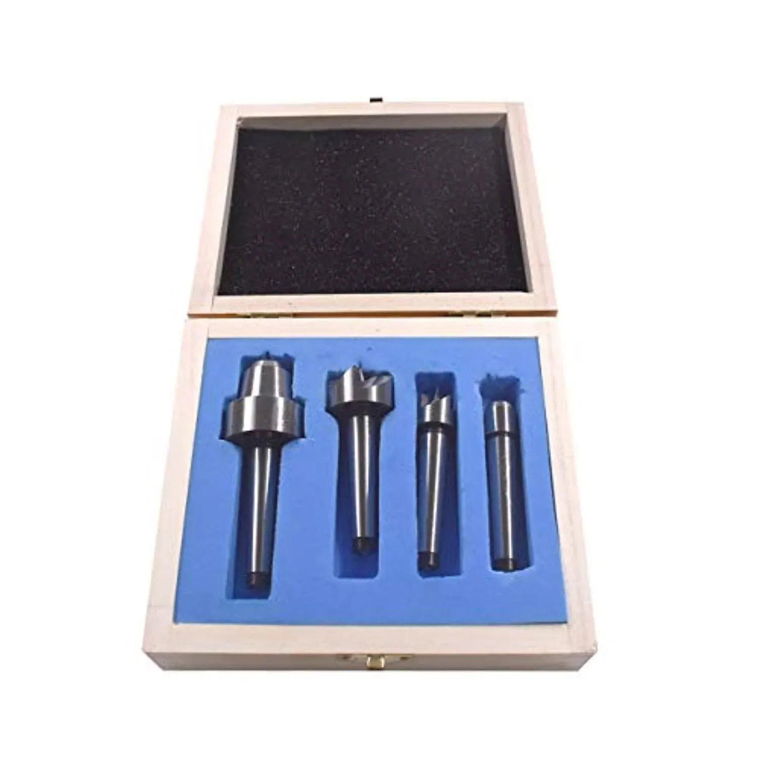 4Pcs MT1 Wood Lathe Live Center Set Spur Drive Cupped Arbor Metal Wooden Case US