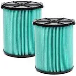 CRAFTSMAN CMXZVBE38777 Genuine HEPA Media Wet/Dry Vacuum Replacement Shop Vac Filter for Most 5 to 20 Gallon CRAFTSMAN Shop Vacuums, Easy Installation and Traps Allergens, 2-Pack