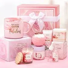 Lucotiya Birthday Gifts for Women Best Spa Gifts Baskets Box for Her Wife Mom Best Friend Mother Grandma Bday Bath and Body Kit Sets Self Care Present