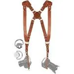 C Coiro Camera Harness for 2 Cameras – Dual Shoulder Leather Camera Strap – Double Camera Harness for DSLR/SLR