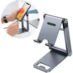 UGREEN Soporte Celular para Escritorio, Altura Ángulo Ajustable, Porta Base Stand Celular Plegable Aluminio, Compatible con iPhone 16 15 14 Pro MAX 13 12 11 XS, Galaxy S24 S23 Ultra, Xiaomi Redmi