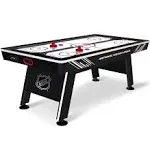 NHL 60" Air Hockey Table - Fast-paced air Powered Surface with Electronic Overhead Arena Scoreboard - Includes 2 Pucks and 2 Pushers, Black/White