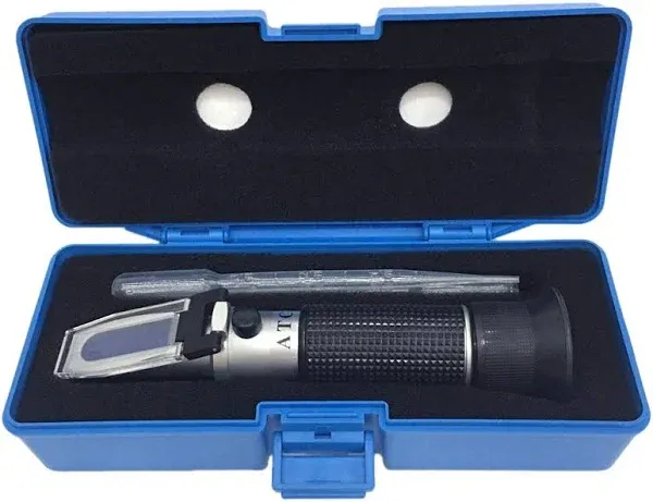 Brix Refractometer with ATC, Dual Scale - Specific Gravity & Brix, Hydrometer in Wine Making and Beer Brewing, Homebrew Kit