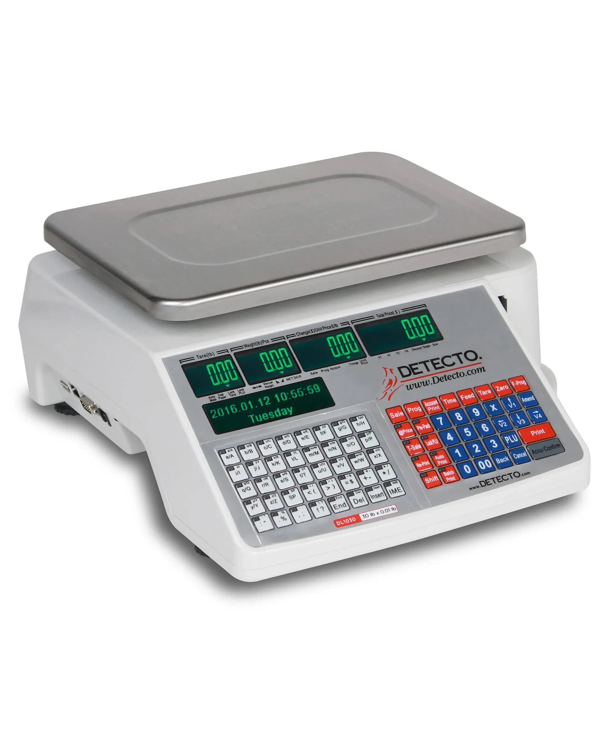 Cardinal Detecto DL1030 30 lb. Digital Price Computing Scale with Printer, Legal for Trade