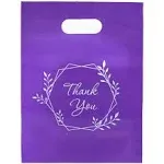 100 Thank You Bags for Business Small Purple Color 1.5Mil 9&#034;X12&#034; Merchandise Bag