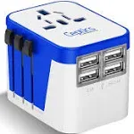 Ceptics All-in-One International Travel Plug Adapter - 4 USB Ports (UP-9KU)