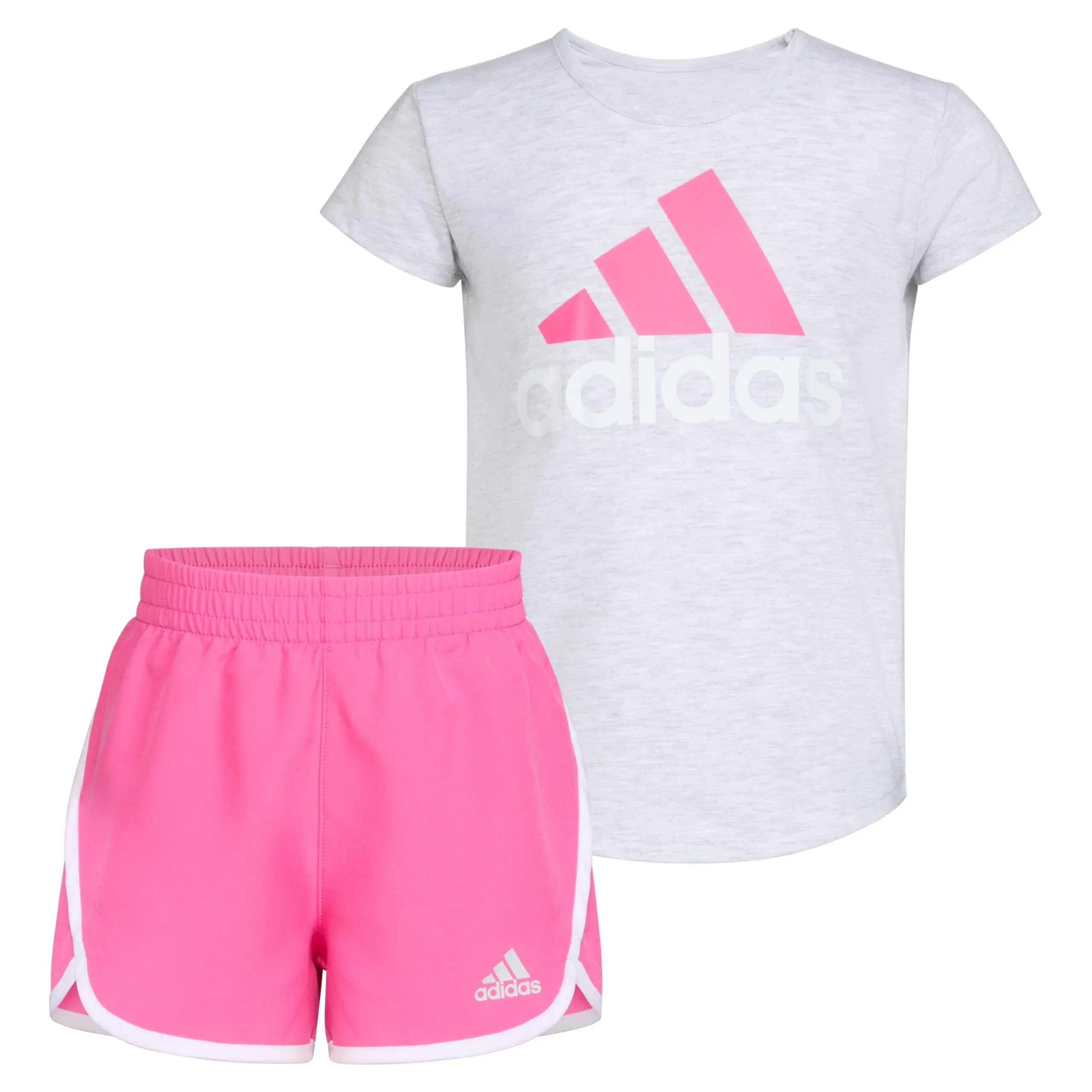 Adidas Girls Graphic Tee & Gym Shorts T-Shirt Set