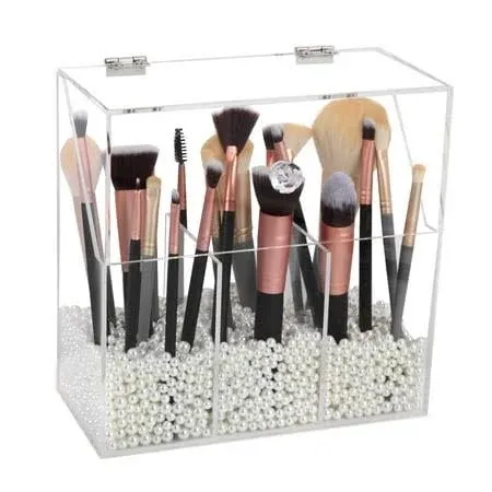 Vevitts Acrylic Makeup Brush Ng01 Holder Clear Cosmetic Brush 3 Brush Holders