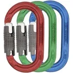 KMM - A327-P3 - Titanium/green Ultra-O Range 3 Pack Aluminum Carabiners