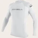 O'Neill Men's Basic Skins UPF 50+ Long Sleeve Rash Guard, White, M