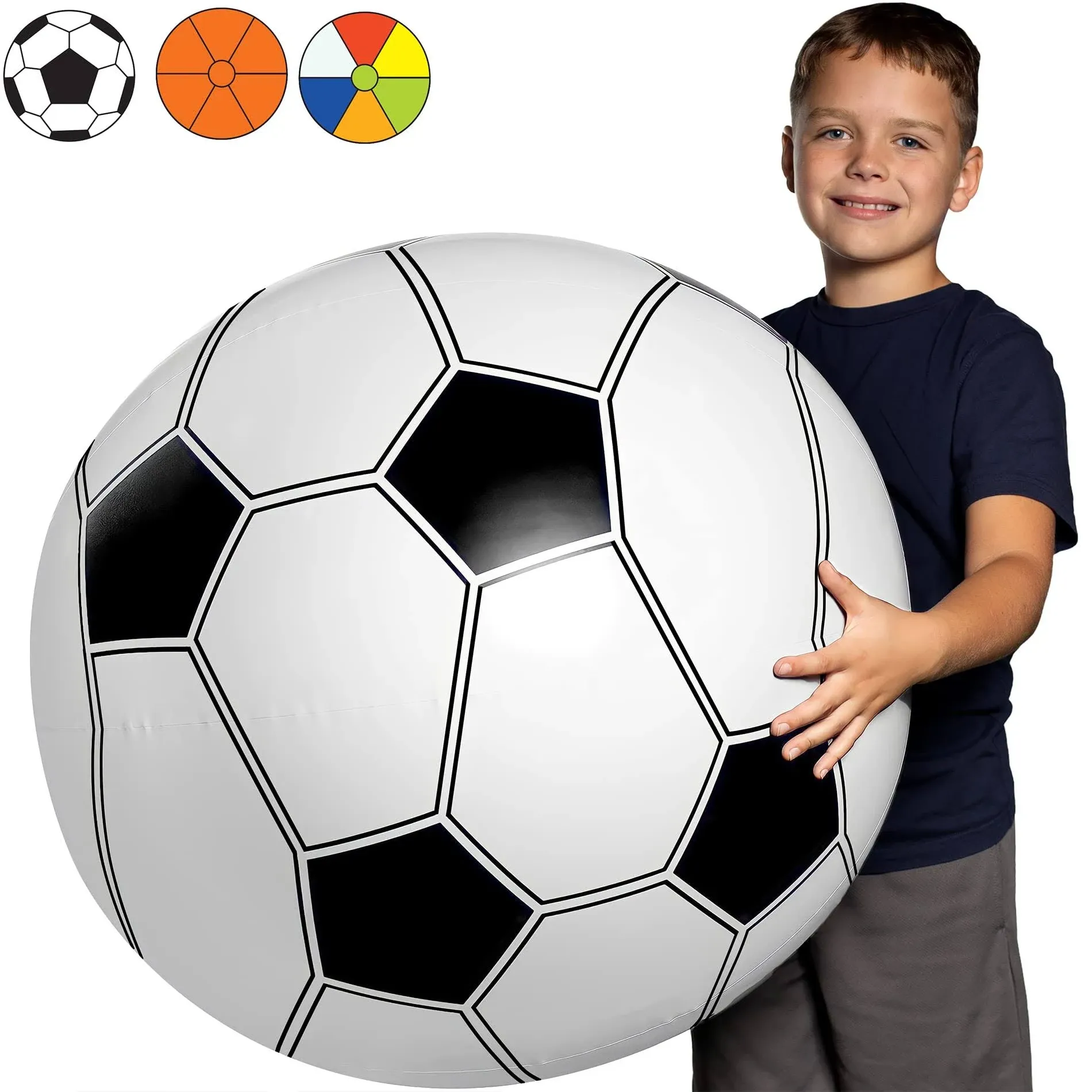 Refresh Sports Large Beach Ball for Kids: Best Beachball Soccer Ball Giant Beach Balls for in Pool. Easy Blow Up Big Inflatable Beachball - Fun Party