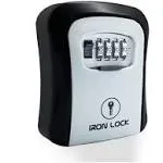 Iron Lock Medium Wall Mount Key Lock Box (Grey)