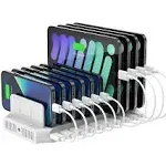 iPad Charging Station, 96W 10-Port USB Charging Dock Hub with Quick Charge 3....